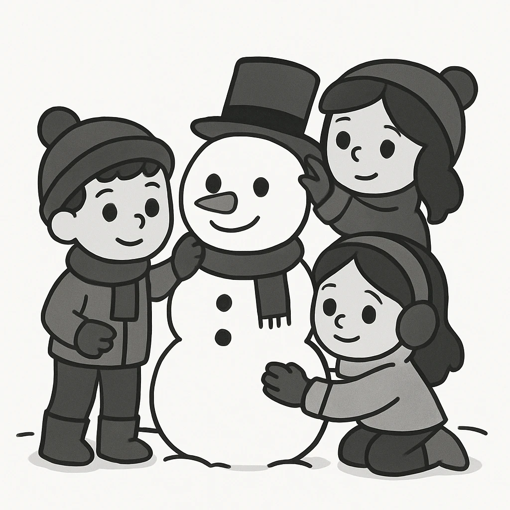 people making a snowman emoji