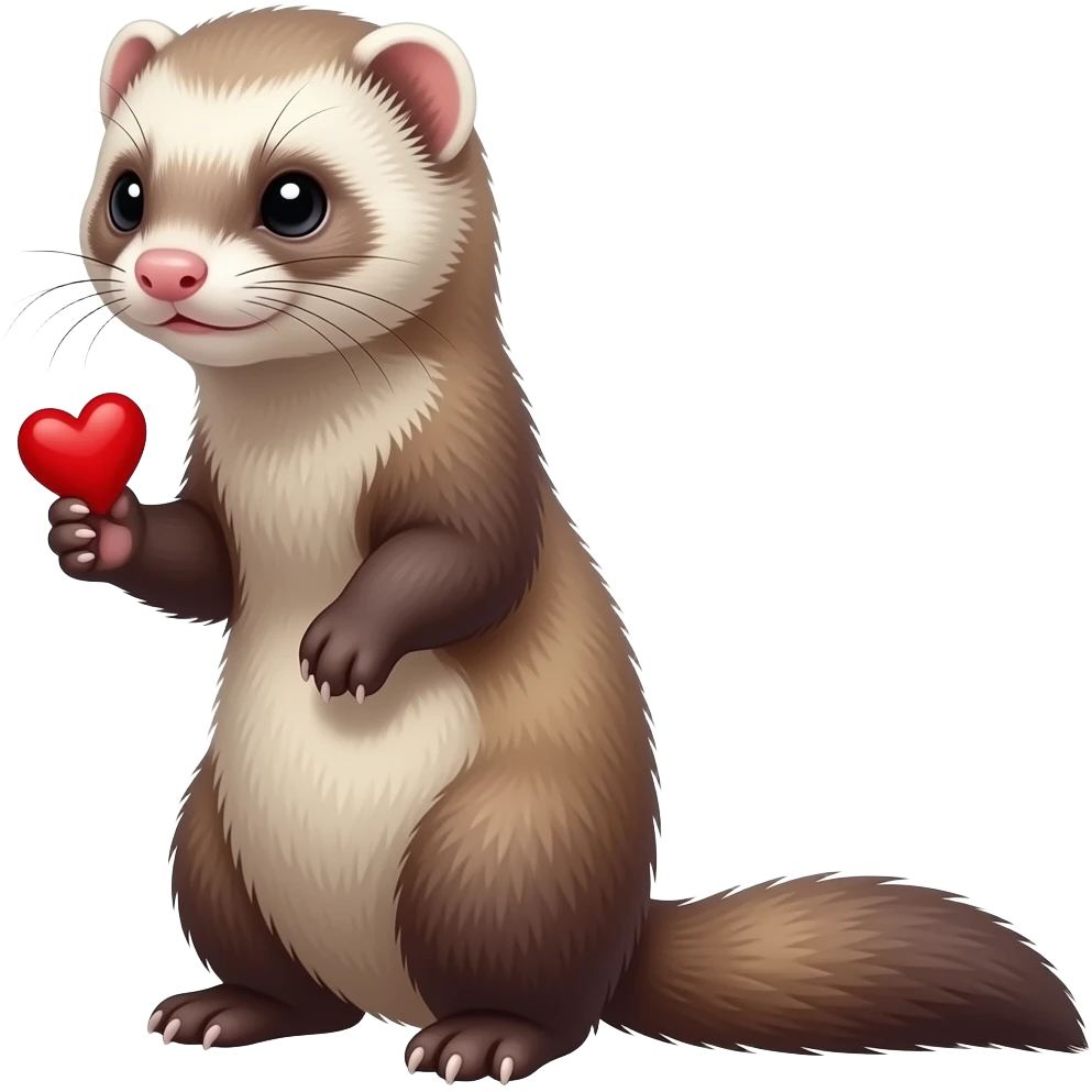 Ferret holding ally heart emoji