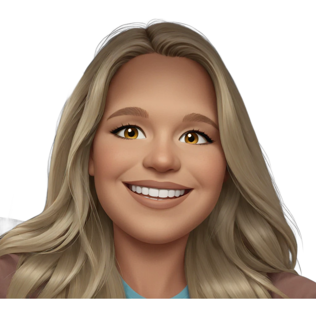 smiling blonde girl portrait emoji