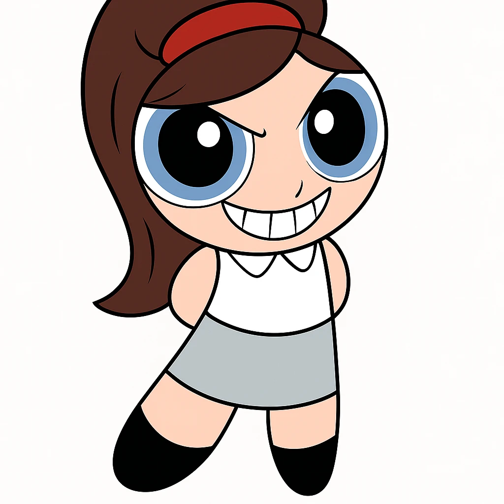 Keep the picture quality, colors, and style exactly the same as the original. Only add a sinister or creepy grin to the mouth—no other changes. Maintain the original style and look precisely. emoji