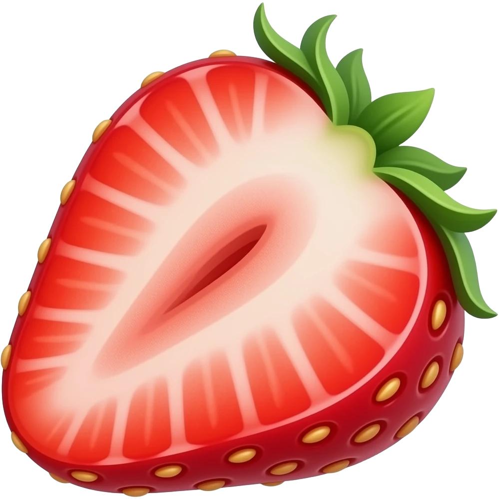 a slice strawberry with the white background, emoji emoji