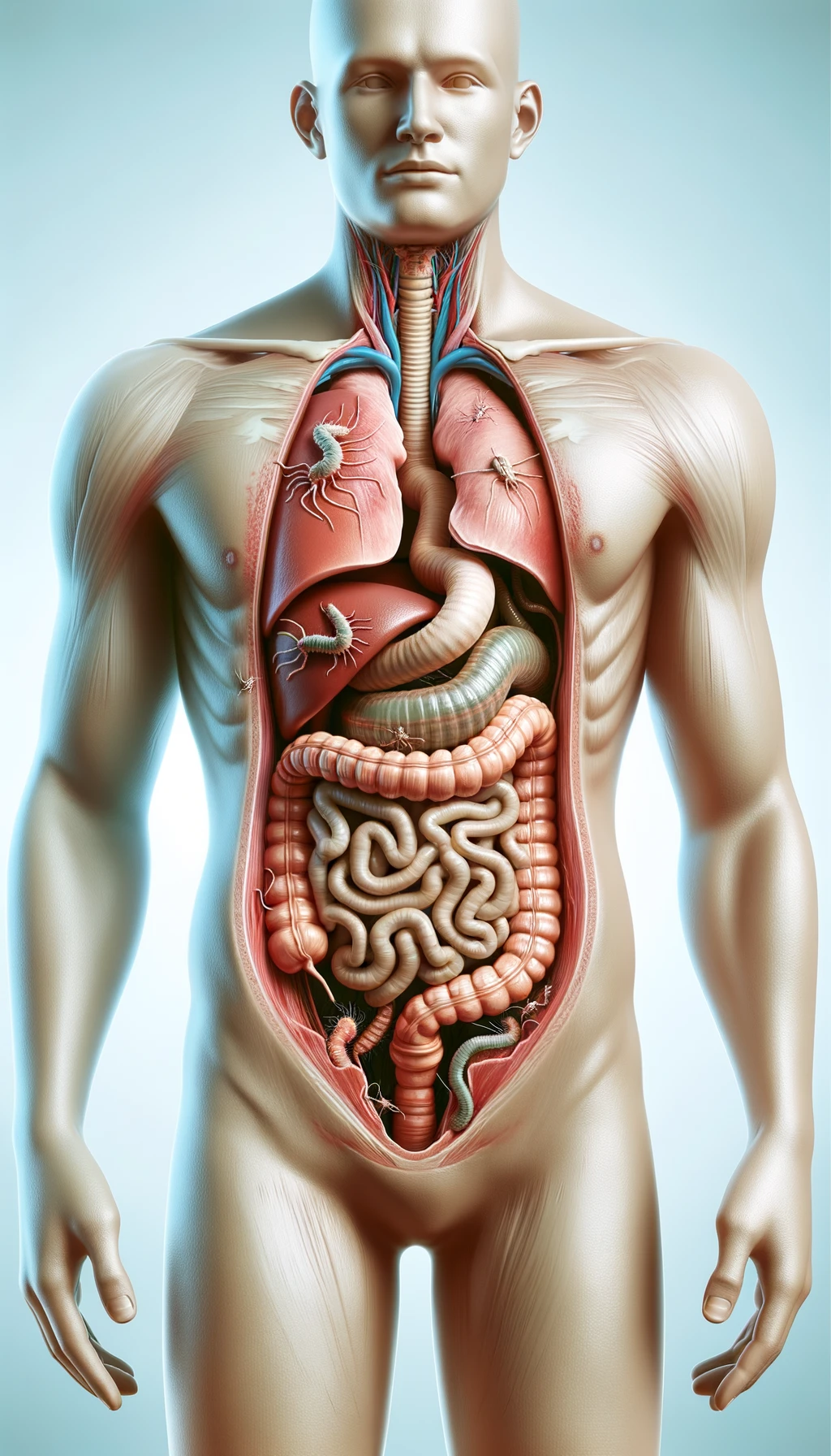 Uomo con parassiti intestinali  emoji