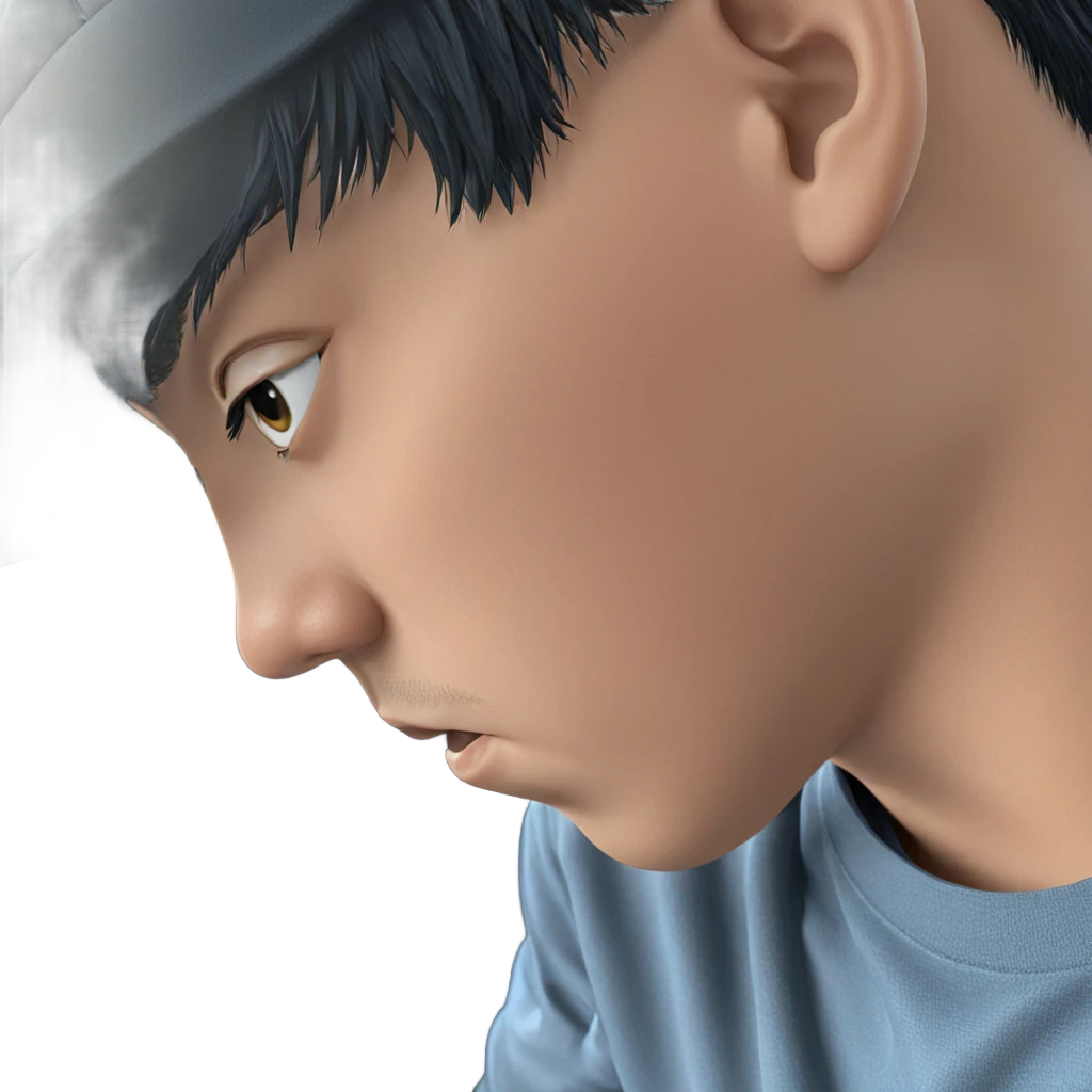 boy with black hair close-up emoji