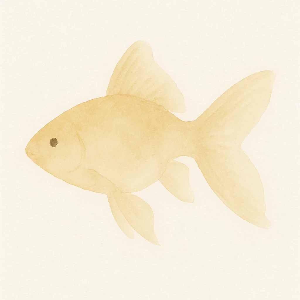 golden fish, watercolor art style emoji