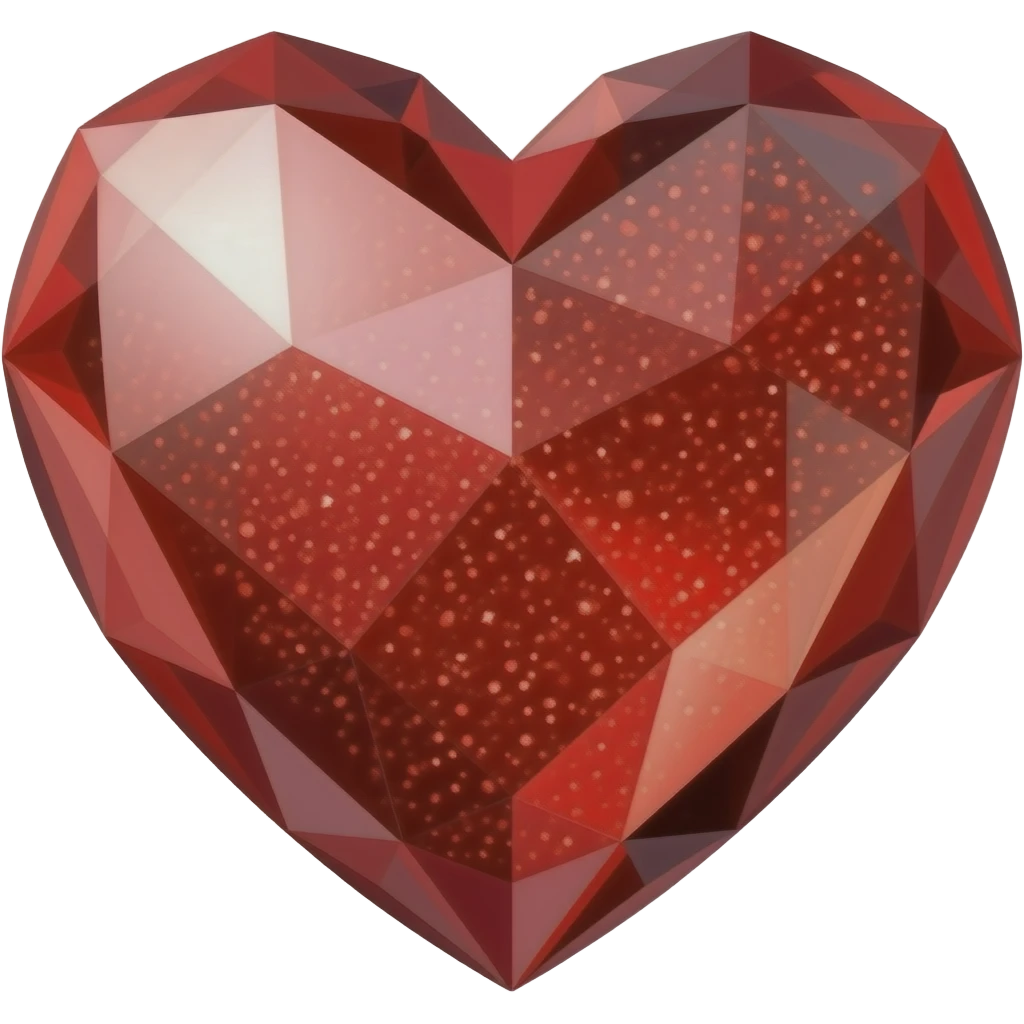 red detailed glitter crystal heart emoji