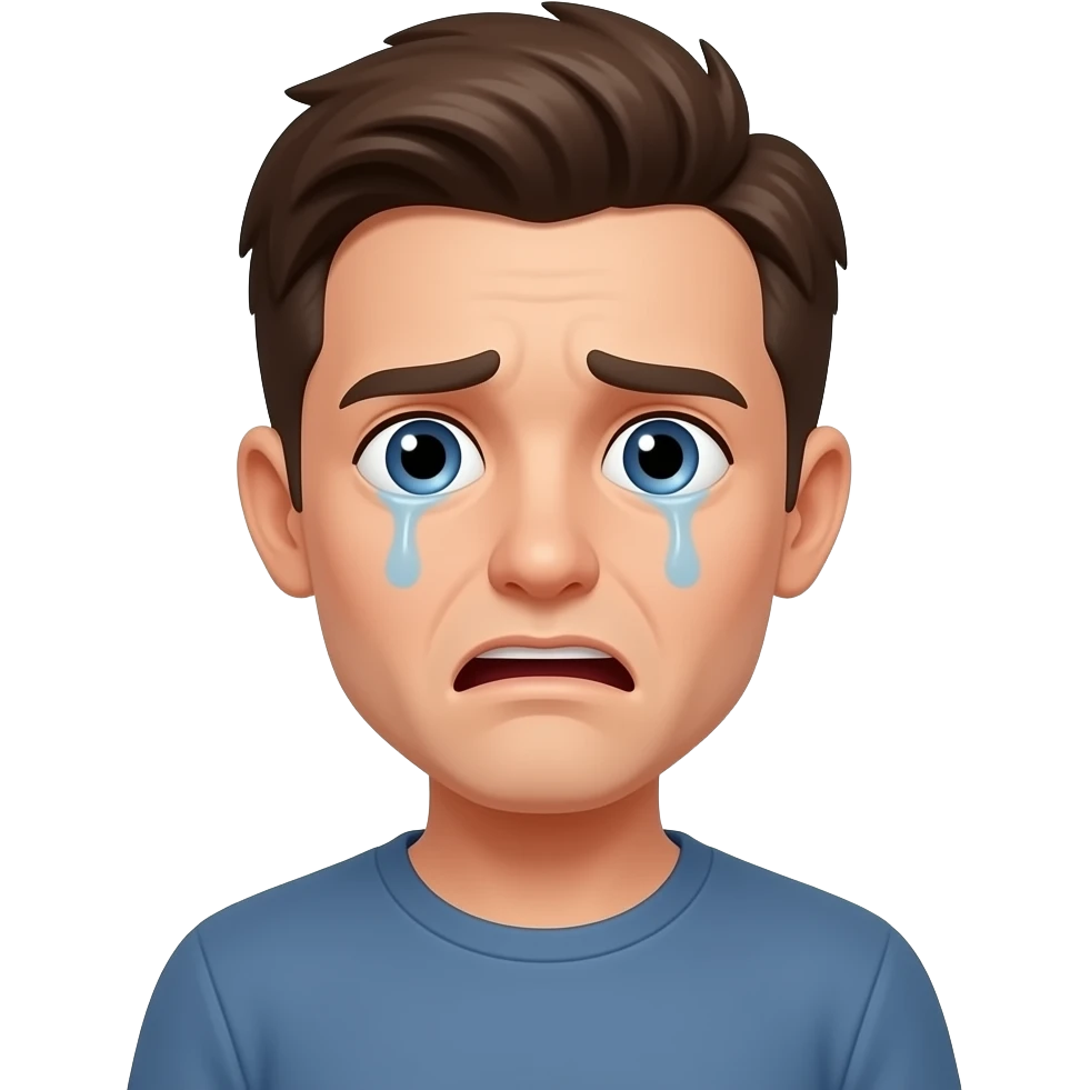 Classic emoji but scared emoji