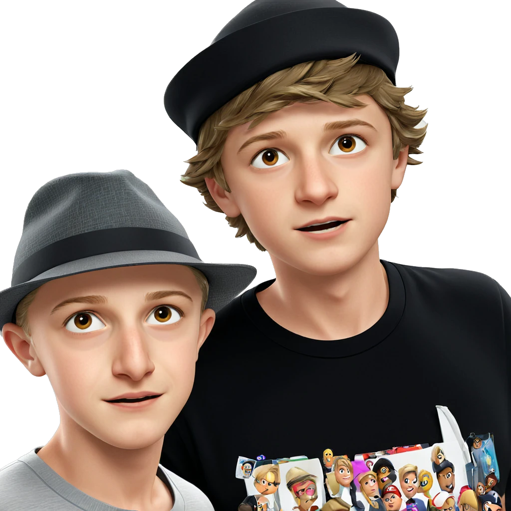 boys in black shirt hat emoji