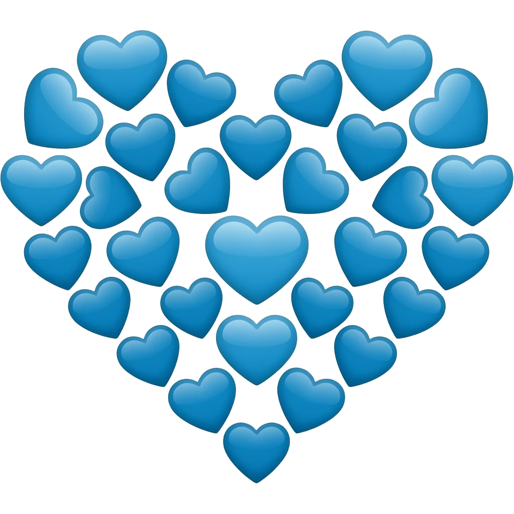 a heart made of 🩵 emoji