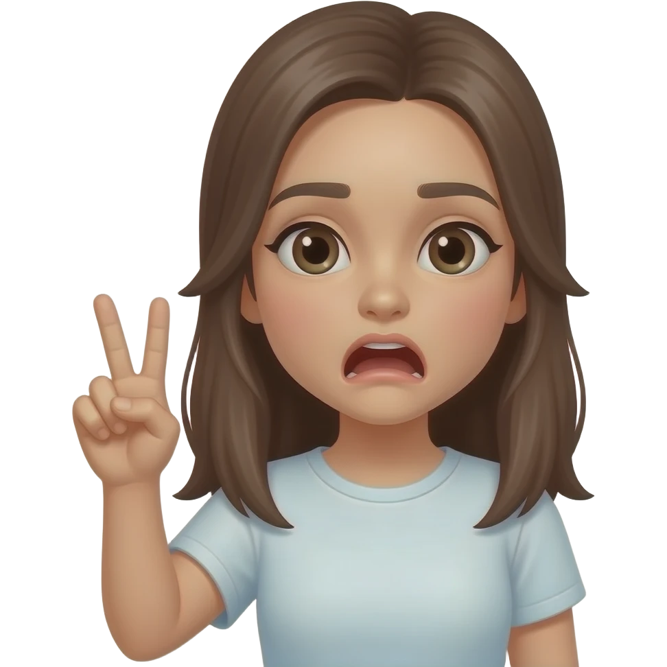 Pretty white girl throwing up crip hand sign emoji