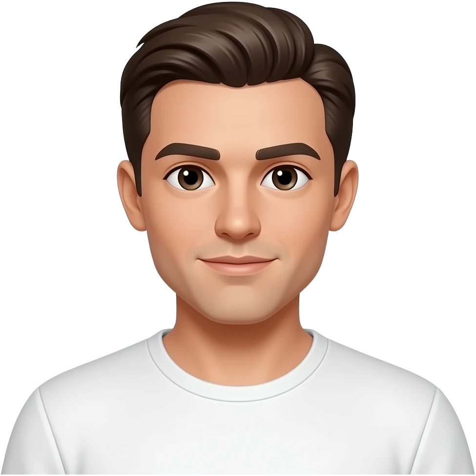 a man wearing cute white top with a braid emoji