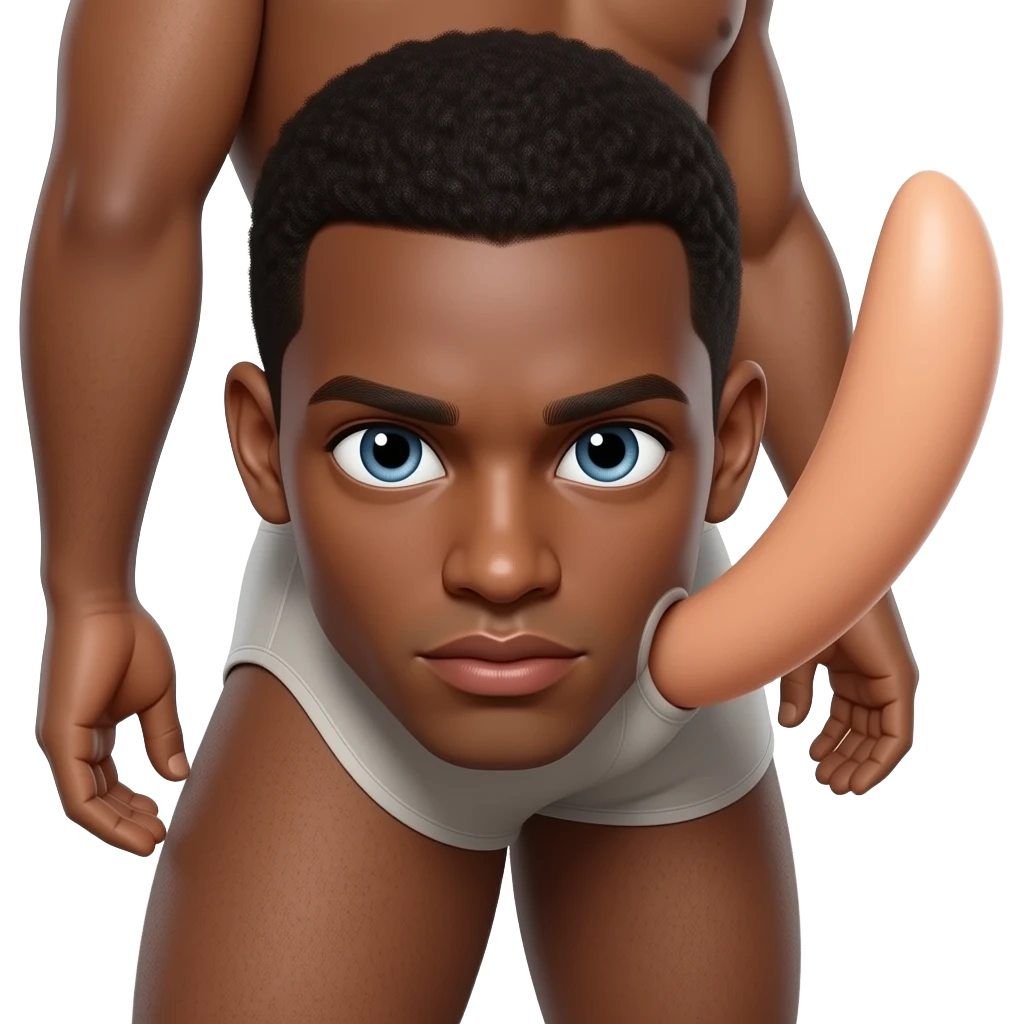 Big dildo goin in black guy booty hole emoji
