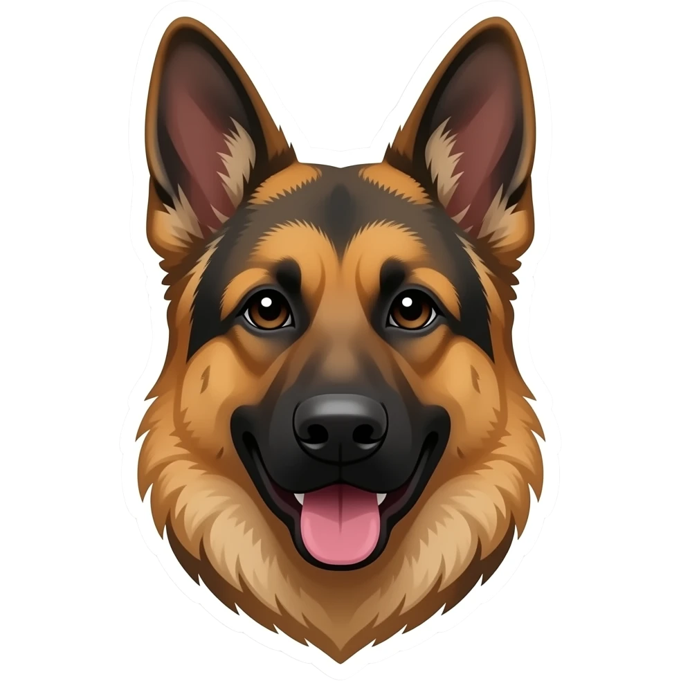 make a German shepherd sticker on a tesla emoji