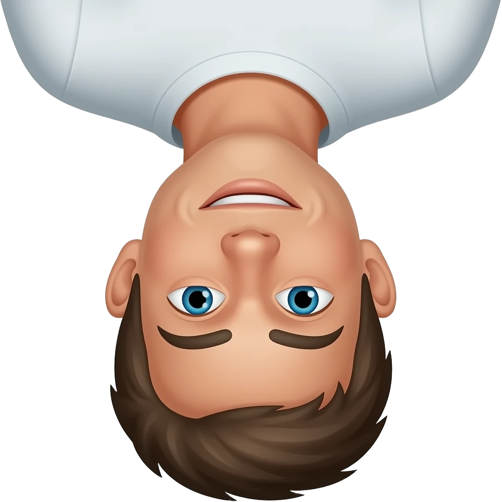 normal person, but the face is upside down emoji