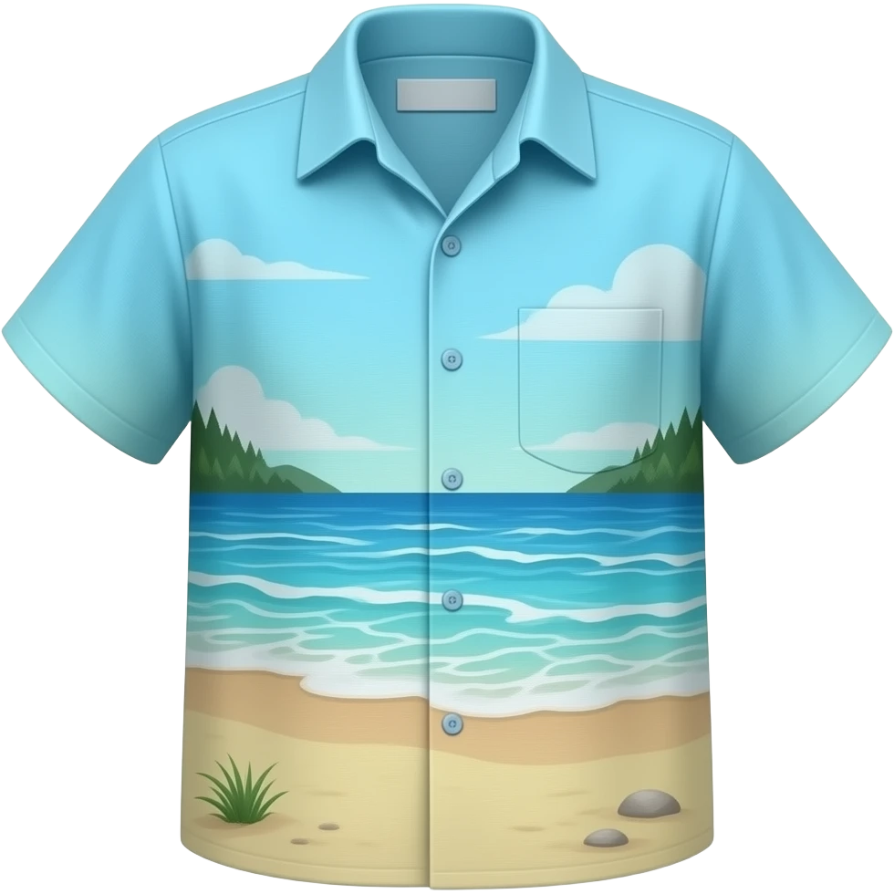 beach patterned linen shirt emoji