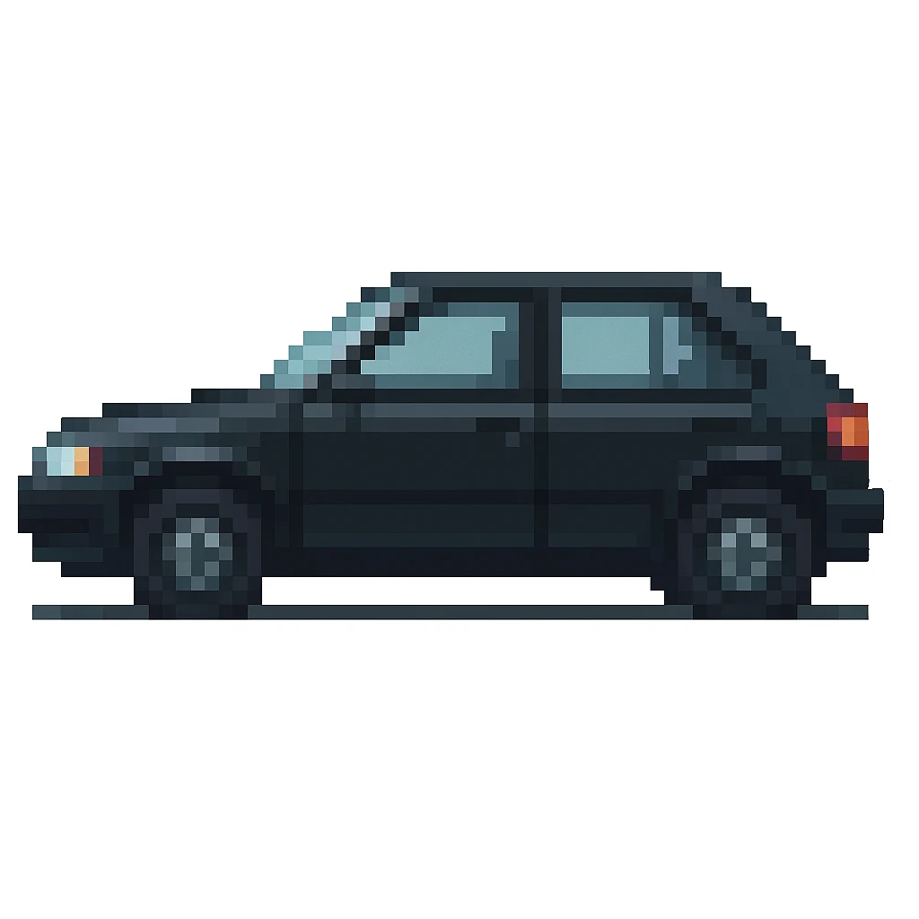 black hatchback, side view emoji