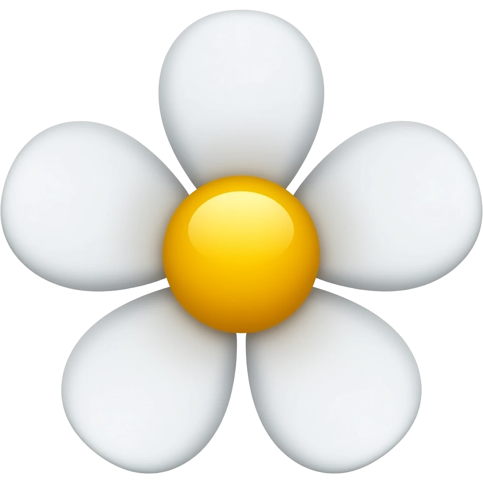 A white flower with no yellow in the middle emoji