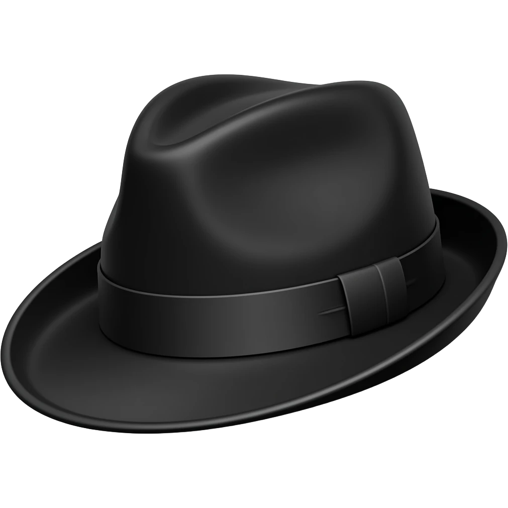 black boater Heisenberg hat emoji