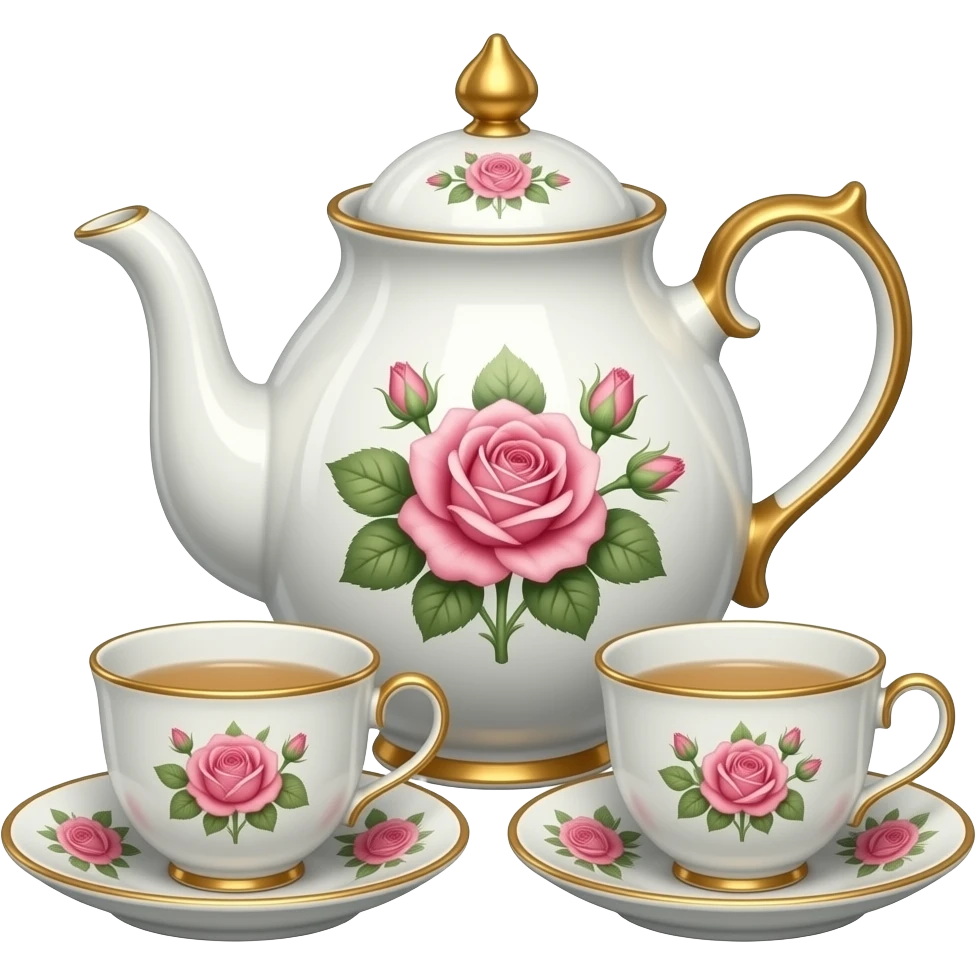 Realistic authentic 1920's Fine china tea set named "English rose' emoji