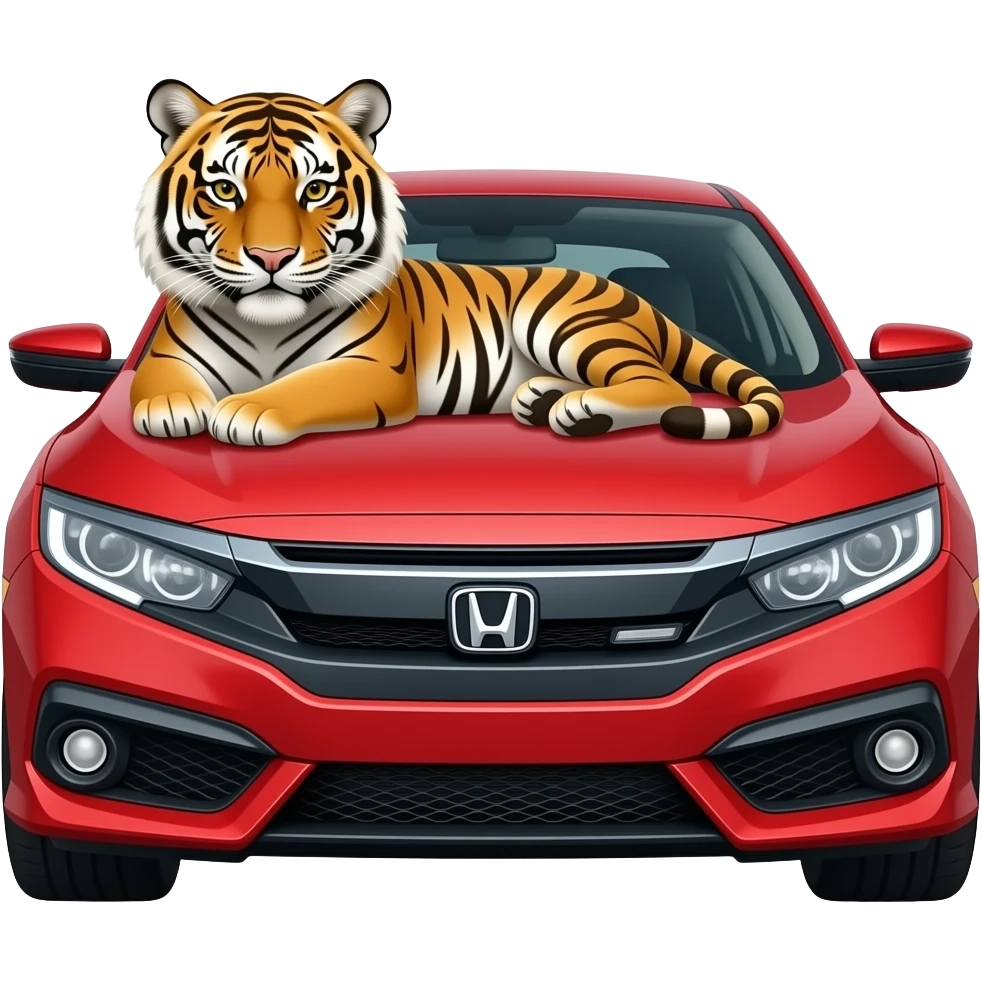 Un tigre en un honda carro emoji