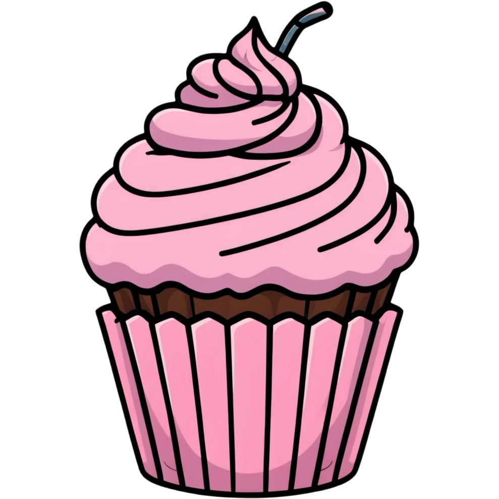 cupcake with pink icing emoji