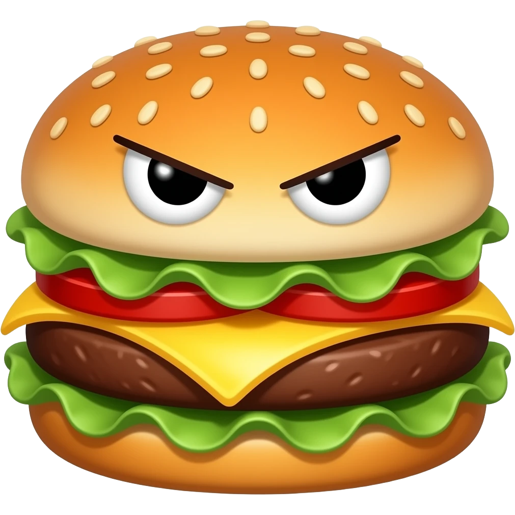 Evil burger emoji