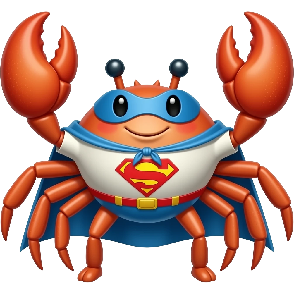 Crab as a superhero emoji