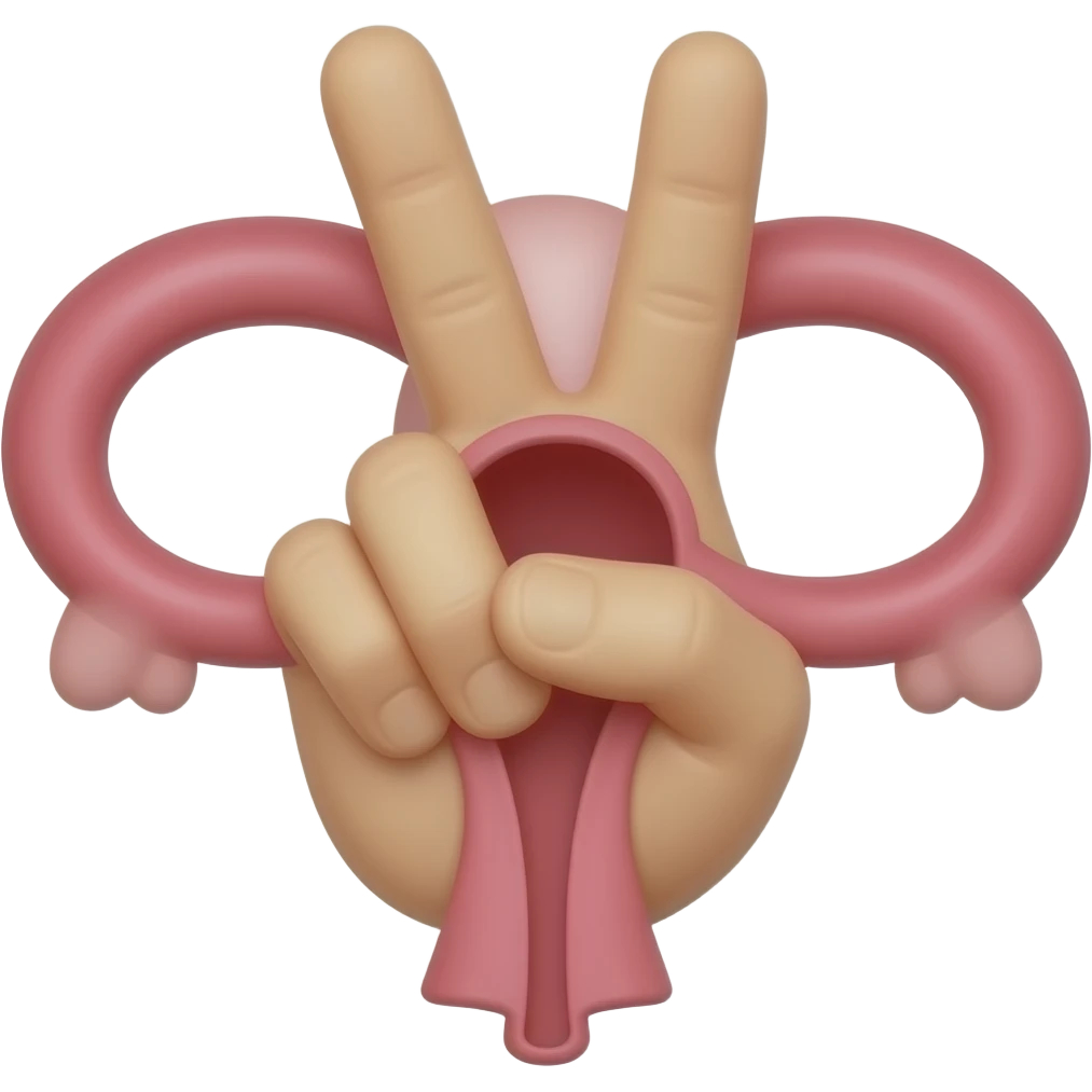 vagina shape victory sign emoji