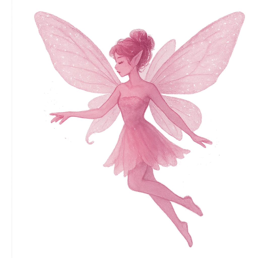 pink fairy with sparkling wings emoji