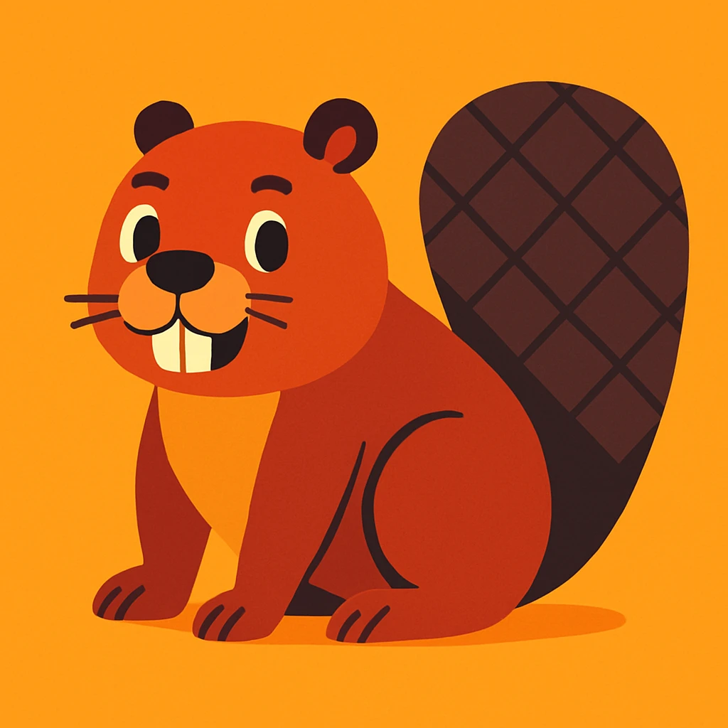 cartoon beaver with a big tail emoji