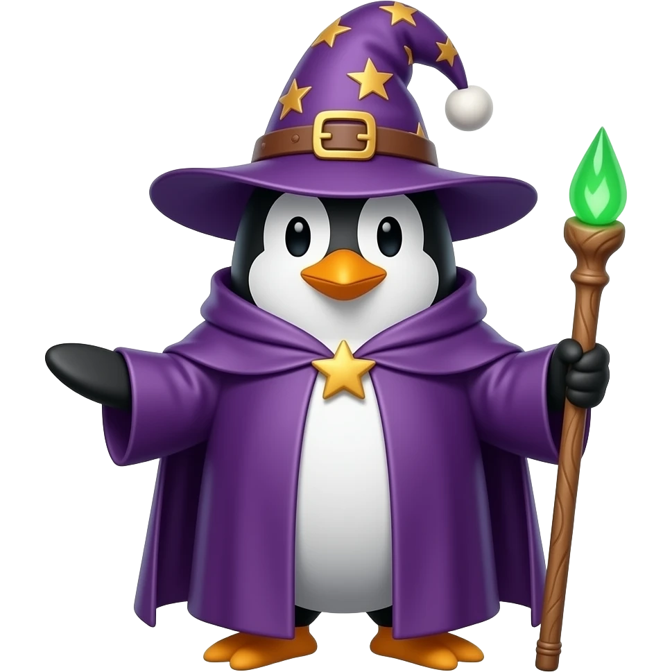 Penguin Wizard emoji
