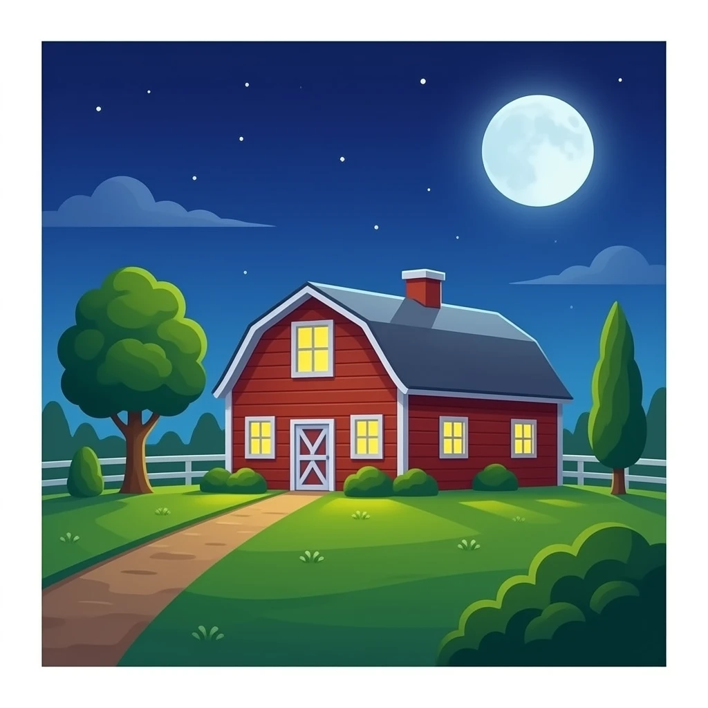 Farm office night emoji