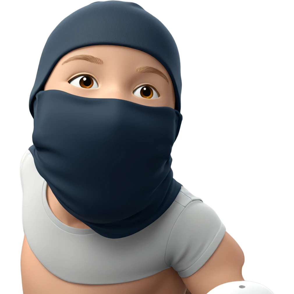 male in hat and mask emoji