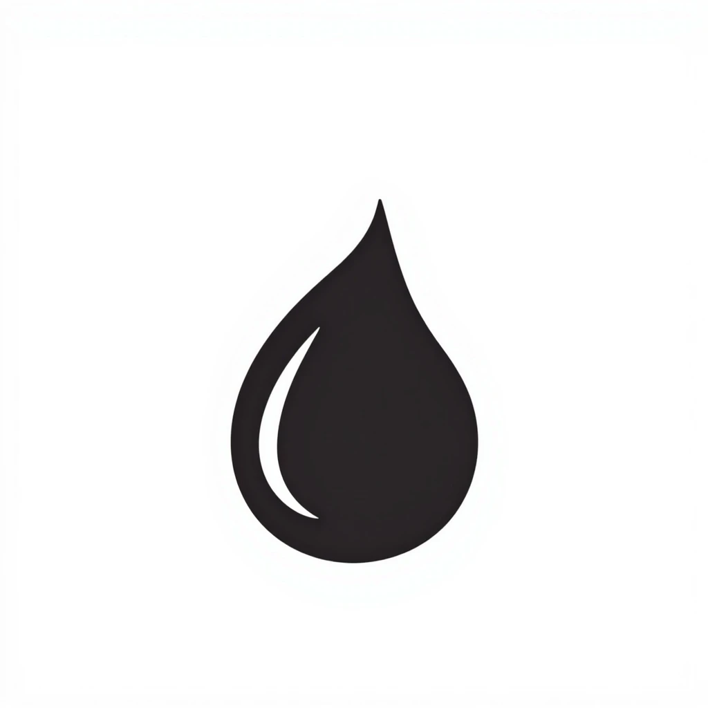 hand-drawn black doodle of a water drop, minimalistic emoji