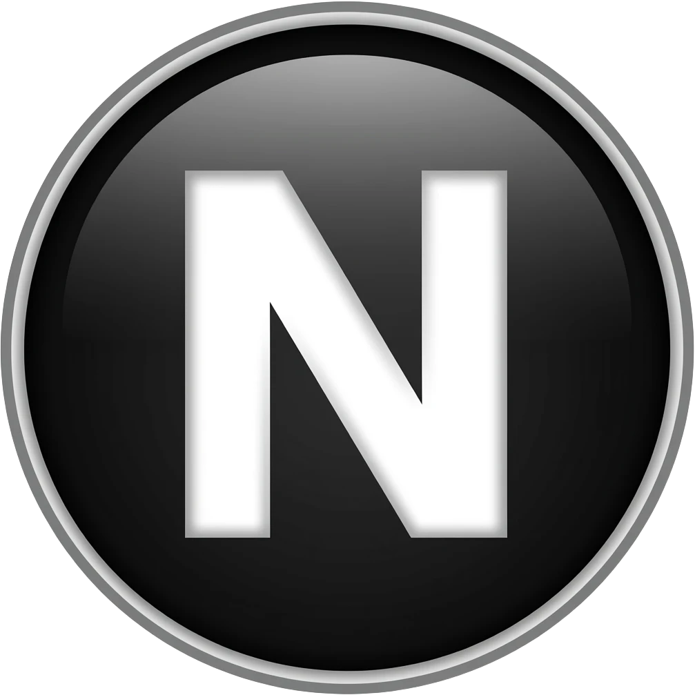 Capital N inside black circle emoji