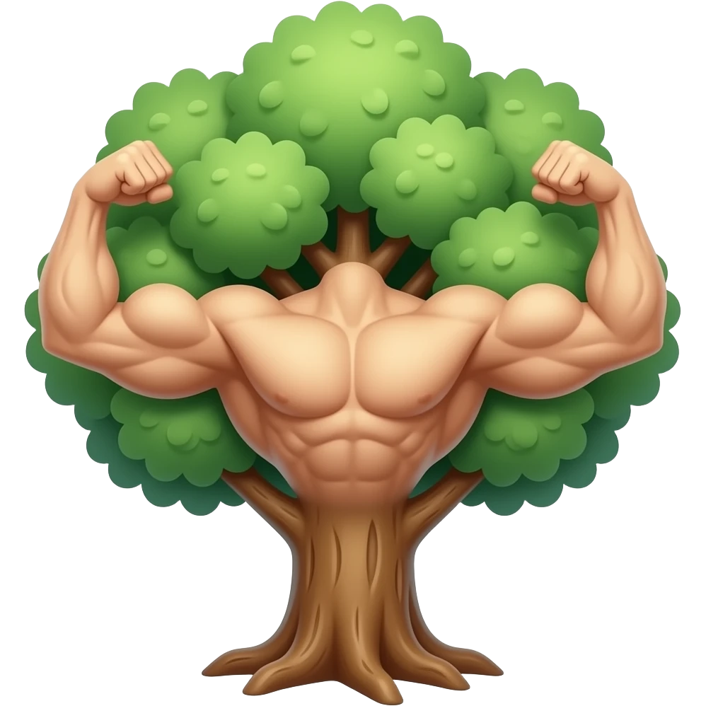 tree flexing muscles emoji