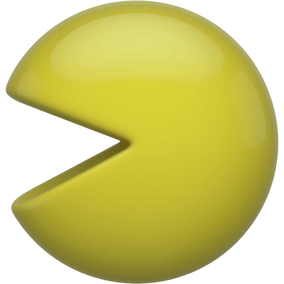 Neon yellow Pac man character emoji