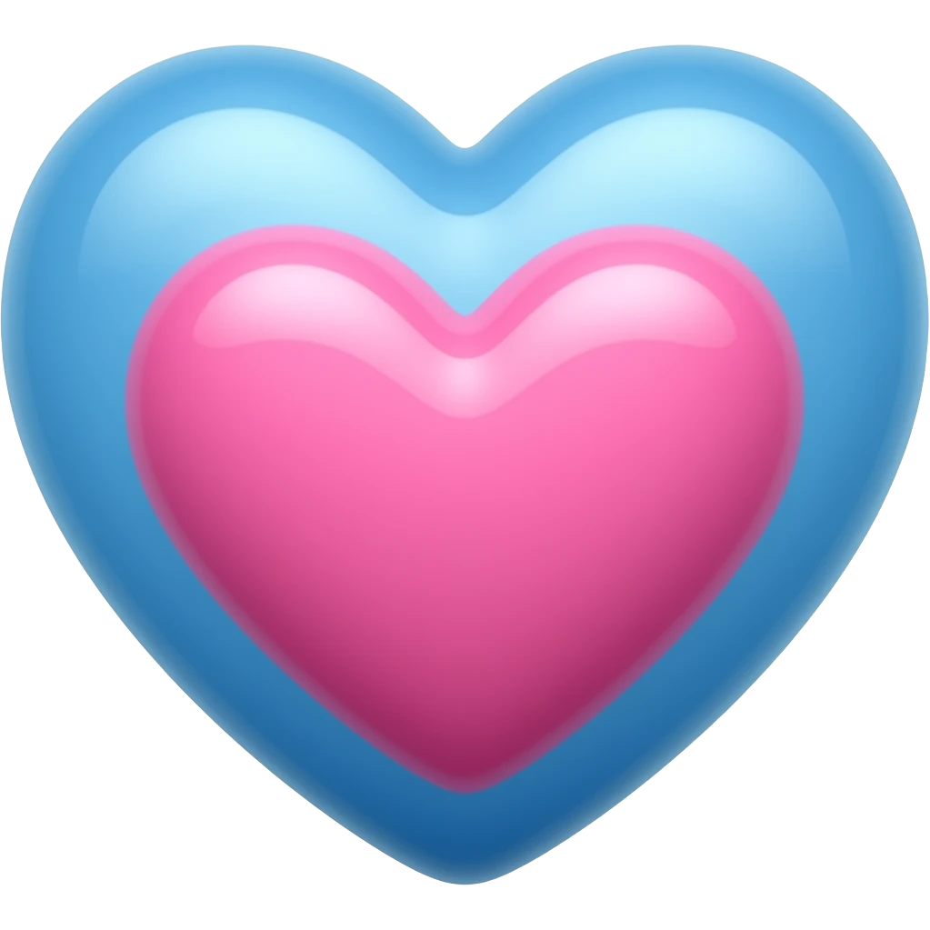 blue and pink heart emoji