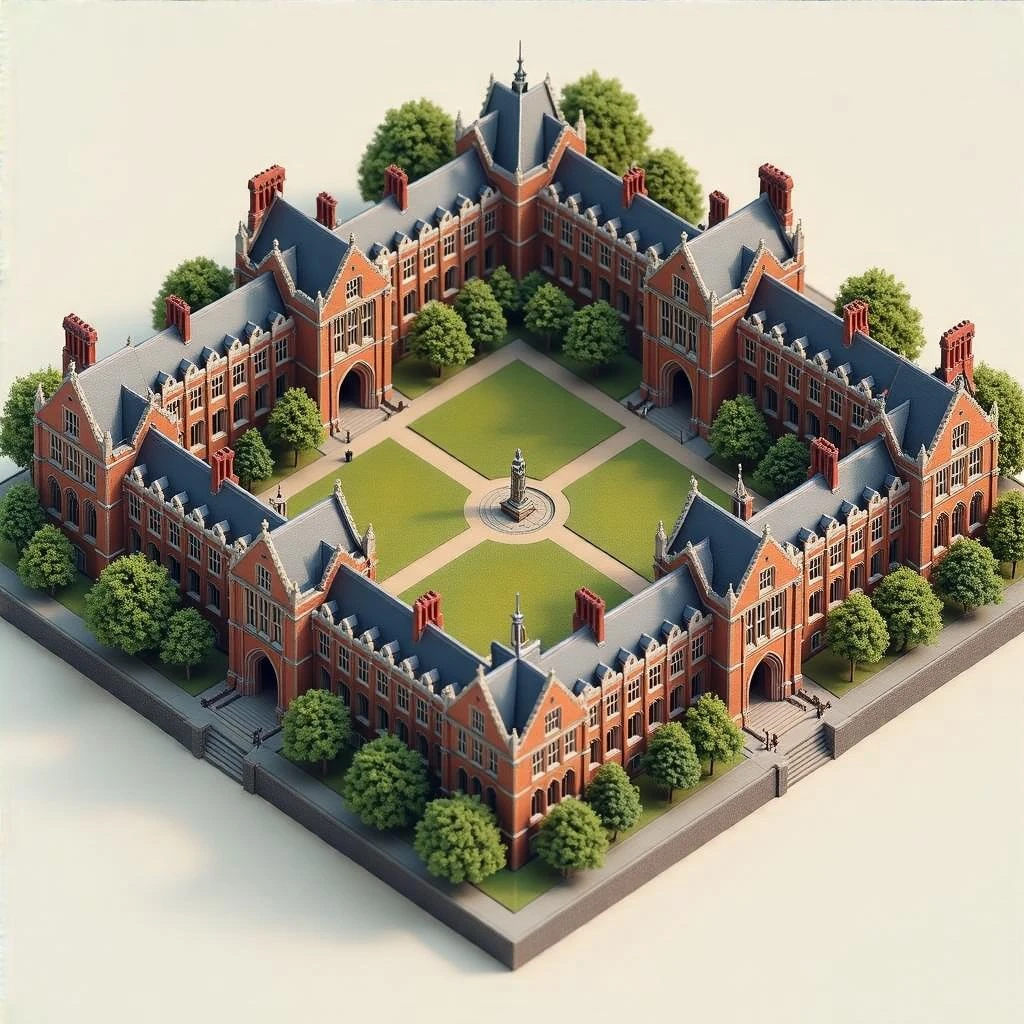 Photorealistic Isometric miniature of Yale Unibercity emoji