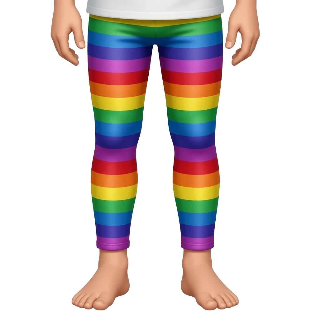 boys whole legs in rainbow leggings emoji