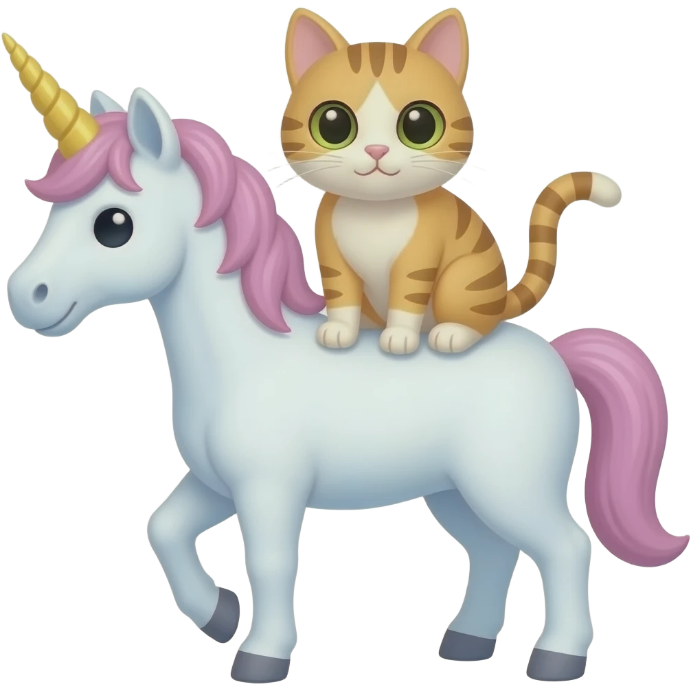 Cat on unicorn emoji
