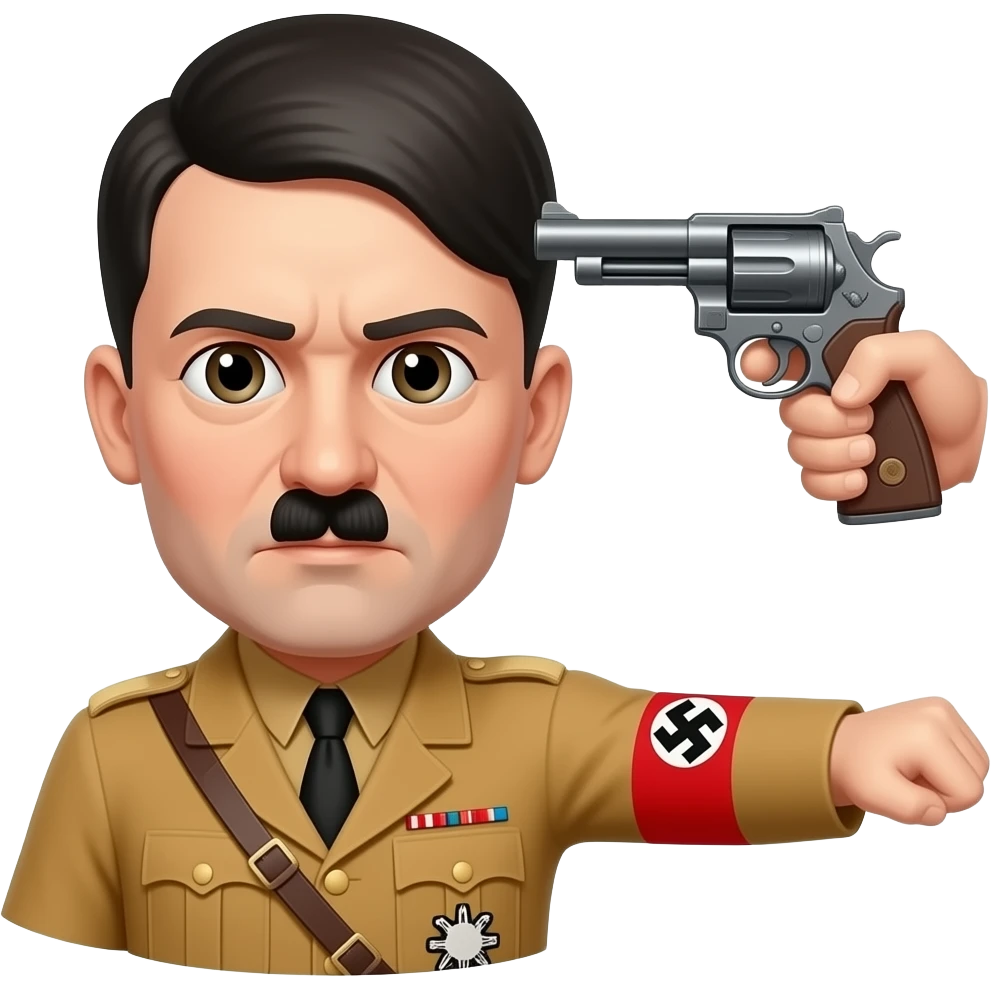 adolf hitler pointing a gun at his own head emoji