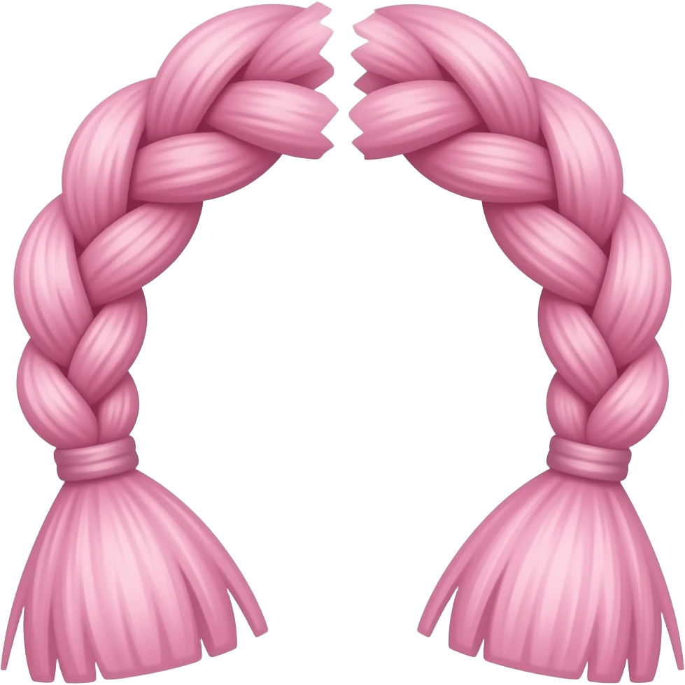 Duas tranças rosa mas só as tranças cortadas emoji