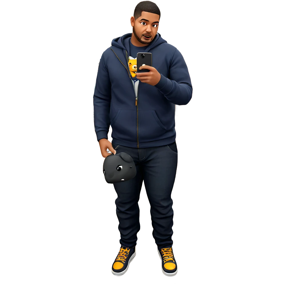 casual male with phone indoors emoji