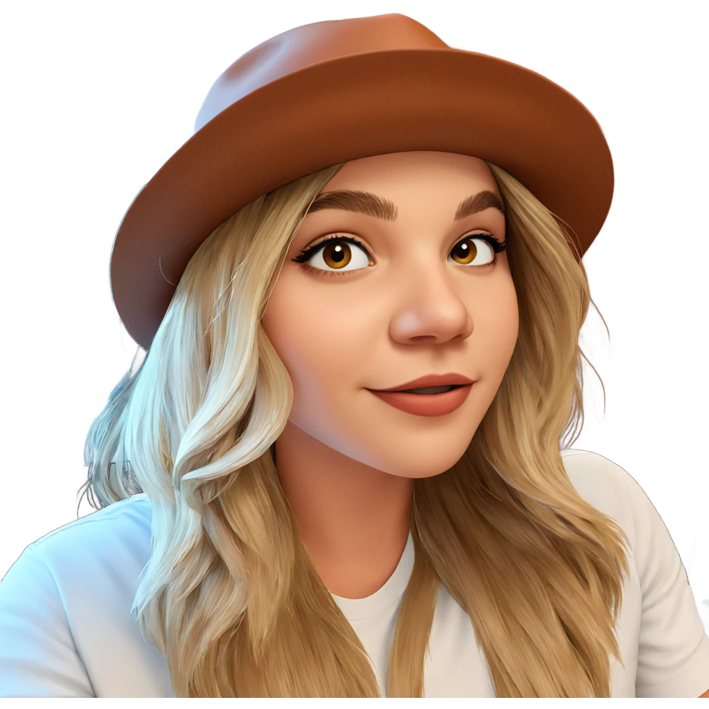 smiling girl with hat emoji