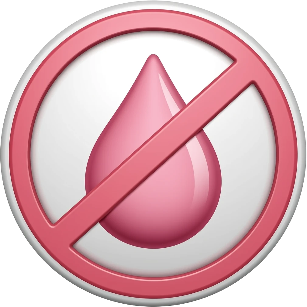 Gota rosa no símbolo de proibição emoji