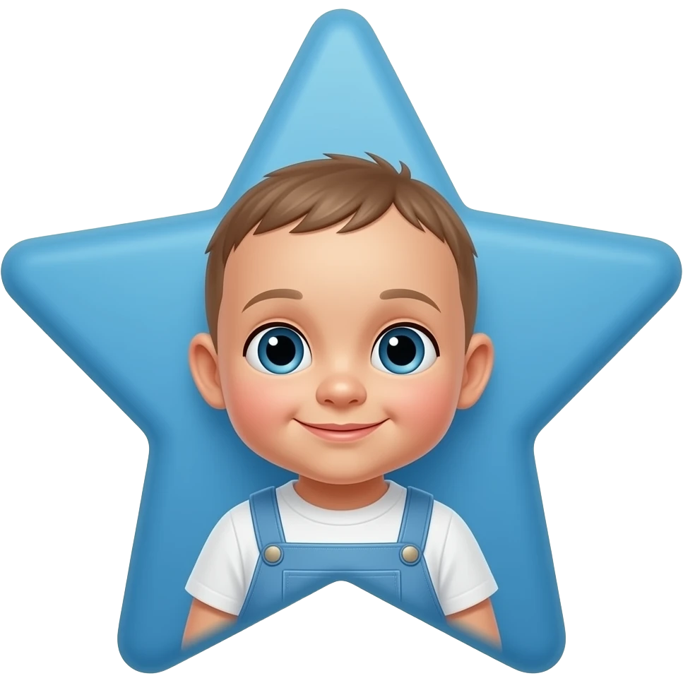 Blue star that somehow shows a baby who is curious emoji