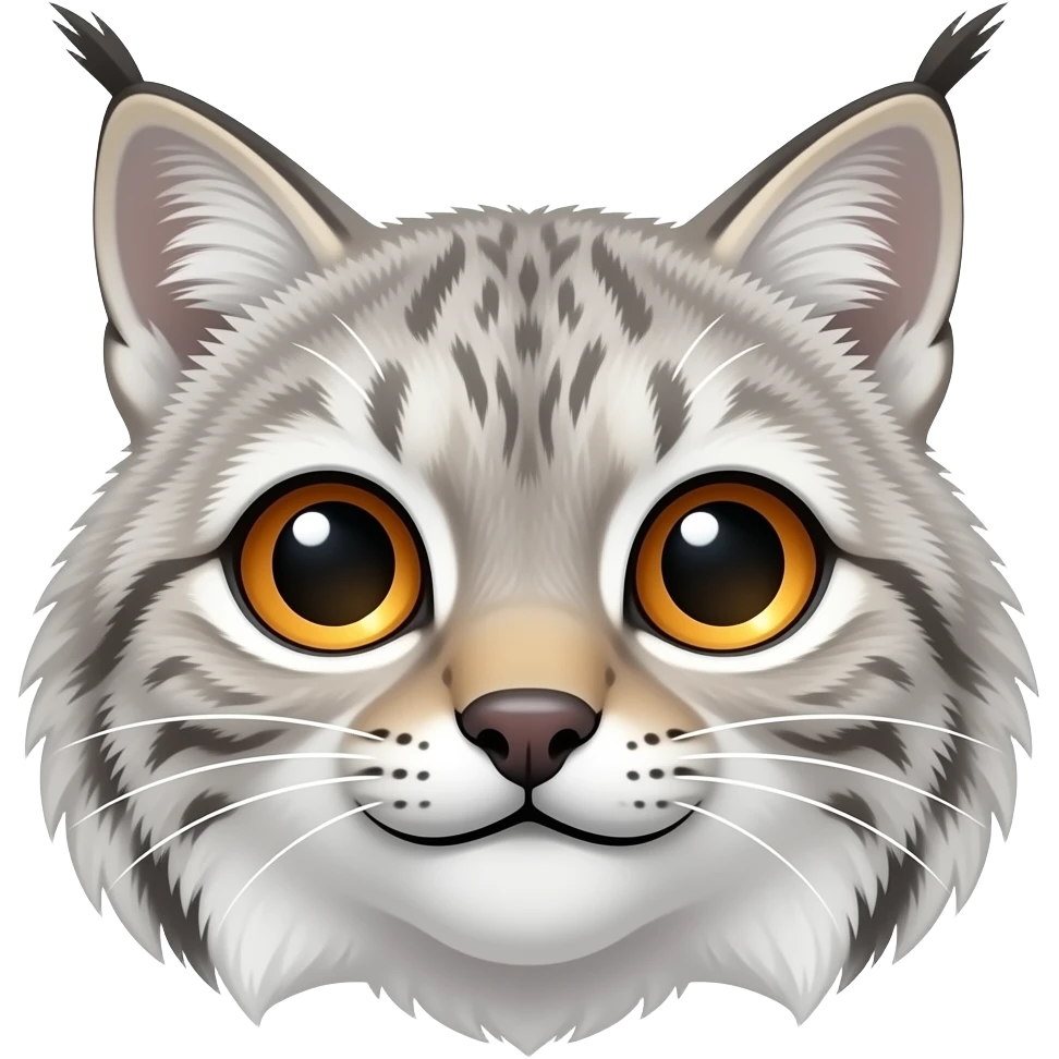 happy gray lynx face emoji