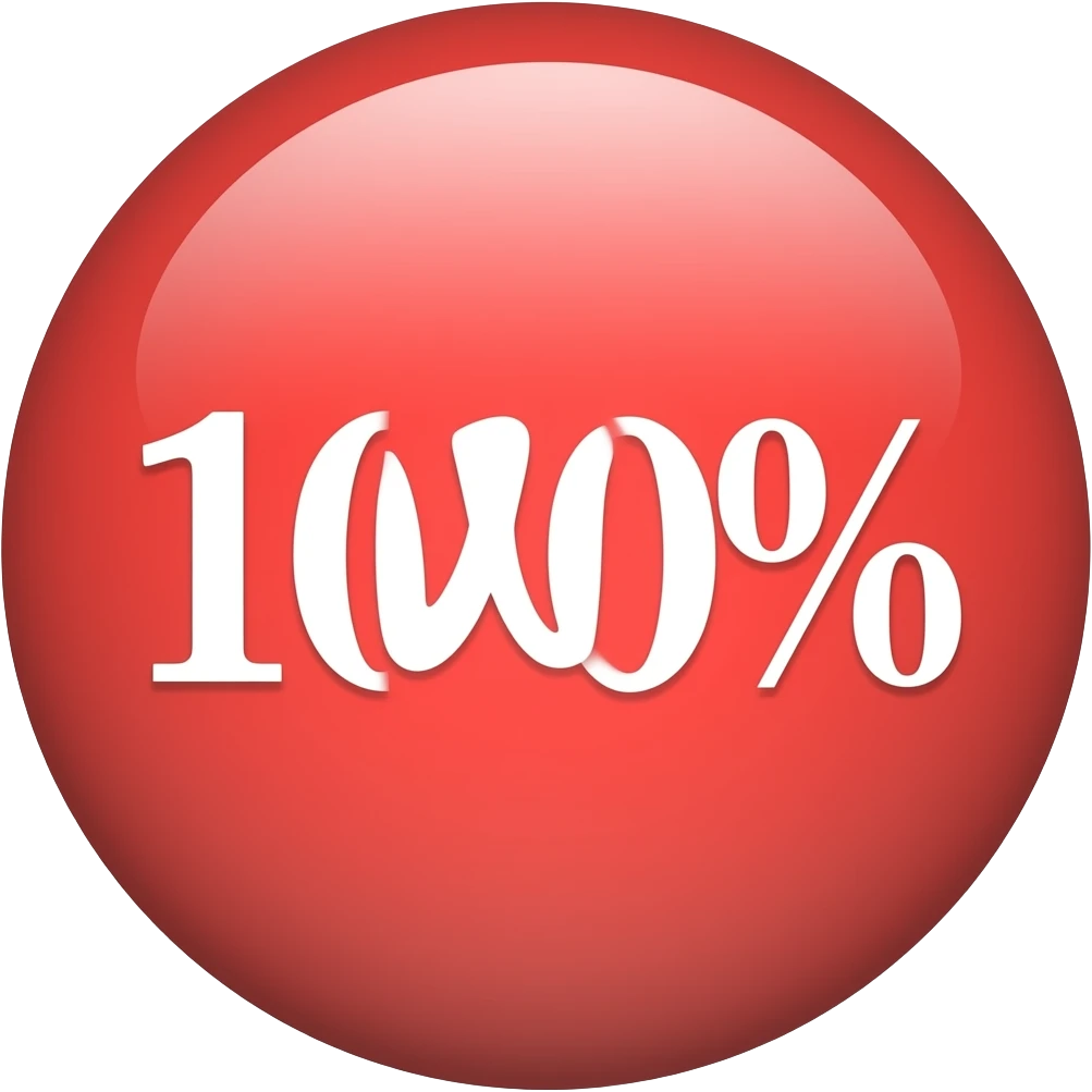 red 100 with percent sign making it 100% emoji