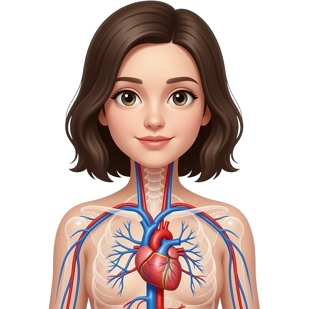 girl with visible HUMAN HEART AND VEINS emoji