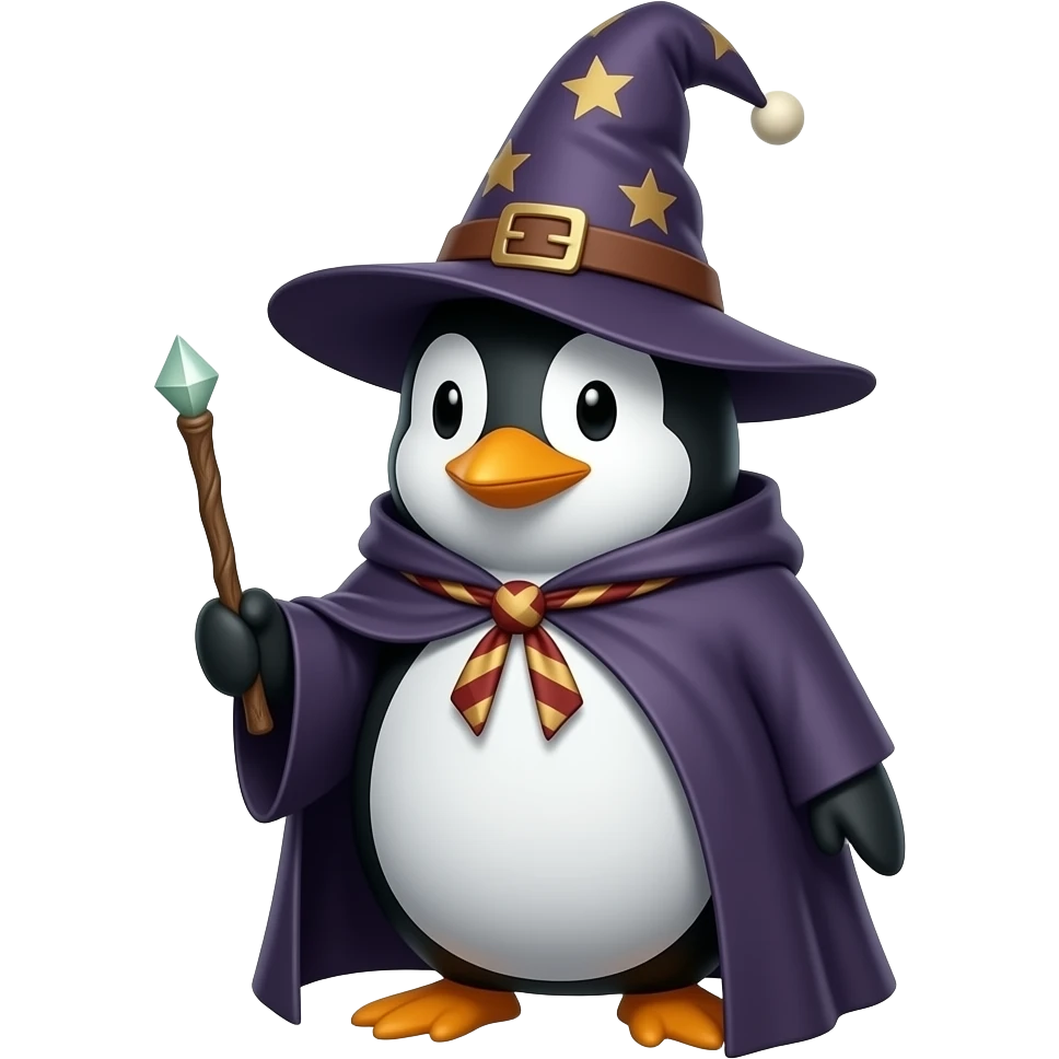 Penguin Wizard emoji